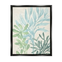 Stupell Industries Underwater Seaweed Botanicals Graphic Art Jet Black Floating Framed Canvas Print Wall Art, Design by June Erica Vess