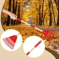 thumbnail image 1 of DYNWAVECA Garden Rake Leaf Rake Children Adults Sturdy Lawn Garden Tool 3 Sections for Camping Trips Outdoor Grass Raking Seasonal Work Red, 1 of 9