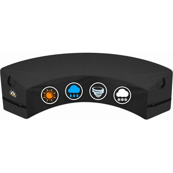 Outdoor L-Shaped Sectional Cover - 600D Patio Sectional Sofa Cover, Waterproof Patio Furniture Covers for 6-Seater Outdoor Sectional Sofa and Couch, Left Facing, 85x110 Inch Wide