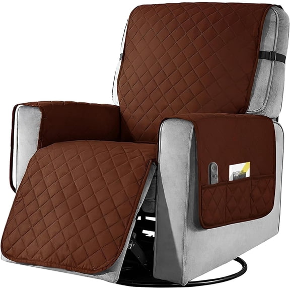 Waterproof Nonslip Recliner Cover, Dog Chair Cover Furniture Protector, Ideal Recliner Slipcovers for Pets and Kids - Chocolate