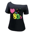 thumbnail image 6 of Bovxnpu Off The Shoulder Tops Oversized T-Shirts Fashionable Lightweight Breathable Basic Summer Tops (Women's or Women's Plus), 6 of 9