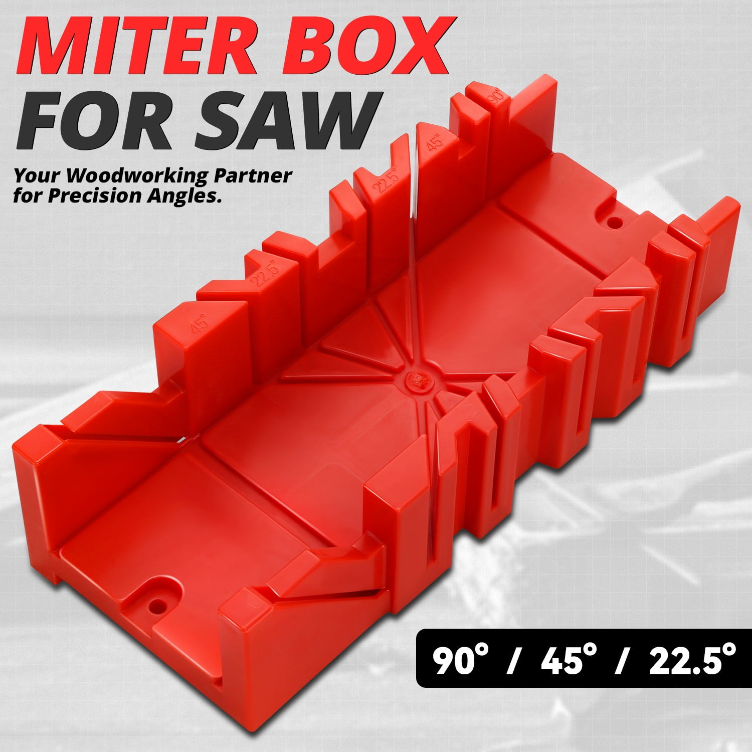 DNA Motoring Deluxe Miter Box with 12" Hand Saw Set Increase Durability Sharpness Precise Cut