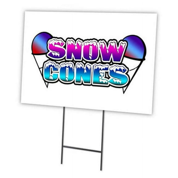 SignMission C-1216 Snow Cones 12 x 16 in. Snow Cones Yard Sign & Stake