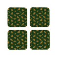 thumbnail image 2 of Kll Square Drink Coasters Set Of 4,Pu Leather Absorbent Coasters Set Decorative Coffee Cup Coasters Housewarming Gift For Home Decor-Hohey Bee, 2 of 9