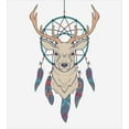 thumbnail image 3 of Deer Duvet Cover Set, Roe Deer with Dreamcatcher Folk Art Style Sketch, Decorative 3 Piece Bedding Set with 2 Pillow Shams, Queen Size, Beige Teal Cream, by Ambesonne, 3 of 3