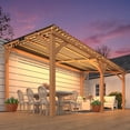thumbnail image 4 of AECOJOY 16' x 10' Wood Gazebo, Outdoor Heavy Duty Wooden Pergola on Clearance, Patio Lean to Hardtop Awnings, 4 of 8