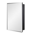 thumbnail image 3 of Black Plastic Bathroom Medicine Mirror Cabinet Beveled Edge, 16 x 20 inch, Surface and Recessed Mount, 3 of 6