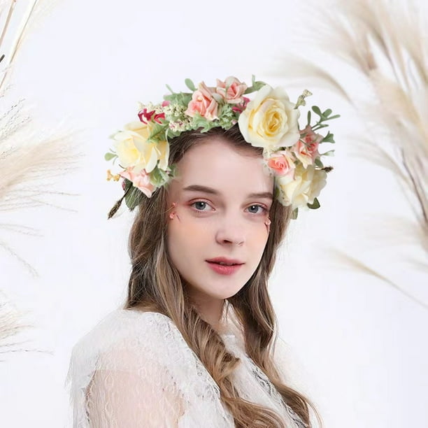 Decoraciones para el día de San Valentín, corona de rosas, coronas de flores, diadema, coronas de flores, accesorios de fotografía para festivales de bodas, tocado, corona de San Valentín