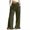 Army Green, variant on Qingpeng Womens Comfy Elastic Waist Palazzo Pants Ruched Waist Detail Ruffle Hem Relaxed Fit Bottoms with Patch Pockets