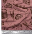 thumbnail image 1 of Soimoi Cotton Cambric Fabric Rolling Pin,Wheat & Sandwich Bread Food Decor Fabric Printed Yard 42 Inch Wide, 1 of 1