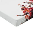 thumbnail image 2 of Ambesonne Japanese Fitted Sheet, Blossom Cherry Sakura, Twin XL Size, Red and Brown, 2 of 3