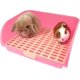 thumbnail image 1 of Caja de arena grande para conejos, alimentador en ángulo, caja de arena de castaño, caja de arena cuadrada para mascotas para cobayas, hurones y otros animales adultos, 1 of 5