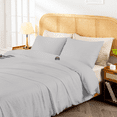 thumbnail image 3 of Aanya Linen Luxury 600 TC Duvet Cover with Sham Set - Premium 600 Thread Count - Ultra-Soft, Breathable(Size - Full/Queen 3-Pieces, Light Grey), 3 of 3