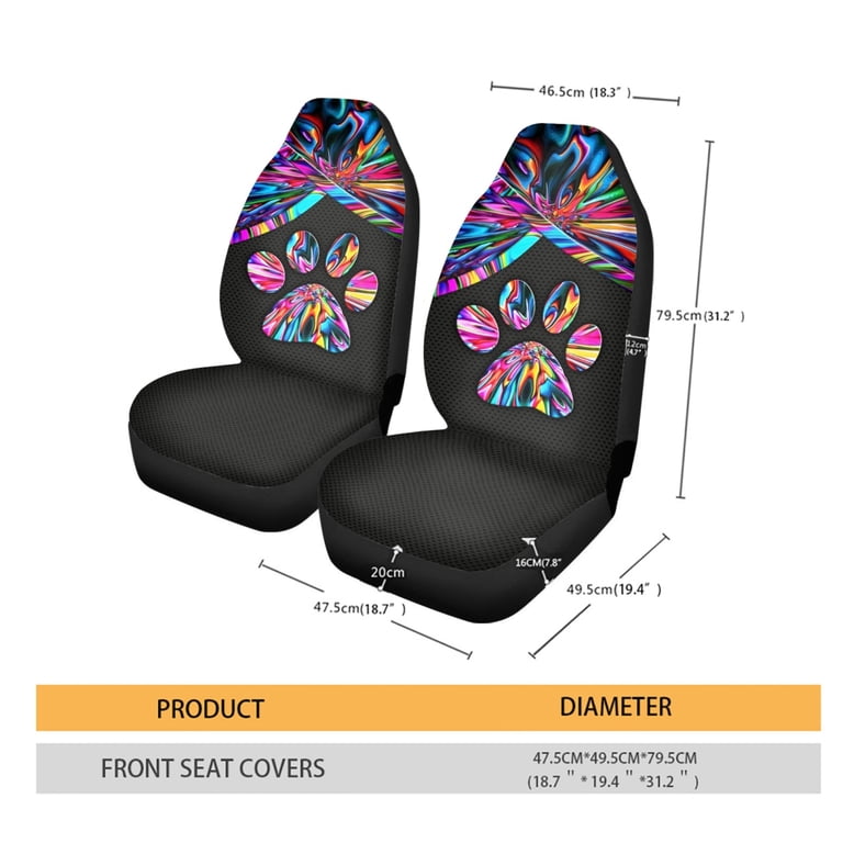 Xoenoiee Colorful Mushrooms Print Car Seat Cover Full Set Auto Seats Protector Front And Rear