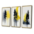 thumbnail image 3 of Designart "Majestic Forest Yellow III" Tree Framed Wall Art Set Of 3 - Yellow Tree Frame Gallery Wall Set For Home Decor, 3 of 6