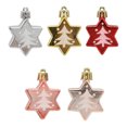 thumbnail image 5 of Gibobby de Navidad Pintada en forma de estrella de seis puntas Colgante de Navidad Accesorios de decoración Decoración de vacaciones de Navidad Una caja de 5 piezas(Rojo), 5 of 5