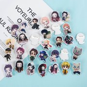 ZILEFSILK 30PCS Cute Enamel Pins Set Anime Demon Slayer Figure For Backpack Jackets Hat Metal Lapel Badges Pins Characters Cosplay Aesthetic Brooch Women Fans