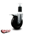 thumbnail image 2 of 5 Inch Soft Rubber Swivel 1-1/2 Inch Expanding Stem Caster Total Lock Brake SCC, 2 of 2