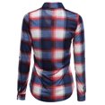 thumbnail image 2 of FashionOutfit Women's Lightweight Collar Plaid Button Down Shirt, 2 of 4