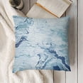 thumbnail image 3 of YINGXI  Marble Print Throw Pillow Cushion Cover, Soft Pastel Toned Abstract Wavy Pattern Ottoman Influences Image, Decorative Square Accent Pillow Case,Blue Grey 20x20in, 3 of 5