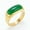 Gold Green, variant on Green Stone Signet Ring for Men Women Stainless Steel Wedding Band Size 7-12-Gold Green-9