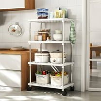 InsCrazy Shoe Rack Organizer Large Floor Shelving Unit Mobile Storage Cart Adjustable for Kitchen