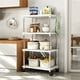 thumbnail image 4 of Carrito de Almacenamiento Ajustable de 3 Niveles con Ruedas | Estante Organizador Móvil para Cocina y Baño | Estante Multiusos de Plástico Blanco o Negro, 21 X 40 X 84 Cm, 4 of 7