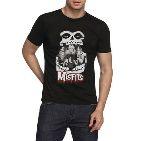 SHOPFIVE Men's Misfits Taro Horror Comic Pattern Print Round Neck Short Sleeve