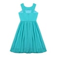 thumbnail image 5 of iEFiEL Big Little Girls Halter Neck Chiffon Summer Dress Sleeveless Rhinestone Wedding Birthday Party Dress Turquoise 8, 5 of 7