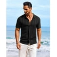 thumbnail image 5 of COOFANDY Men's Knit Polo Shirts Short Sleeve Casual Button Down Shirt Summer Beach Vacation Shirts, 5 of 7