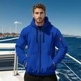 thumbnail image 3 of Mens Hoodies Jacket 2025 Fall Winter Long Sleeve Slim Fit Plain Zip Up Hoodie with Pockets Hooded Sweatshirt Pullover, 3 of 7