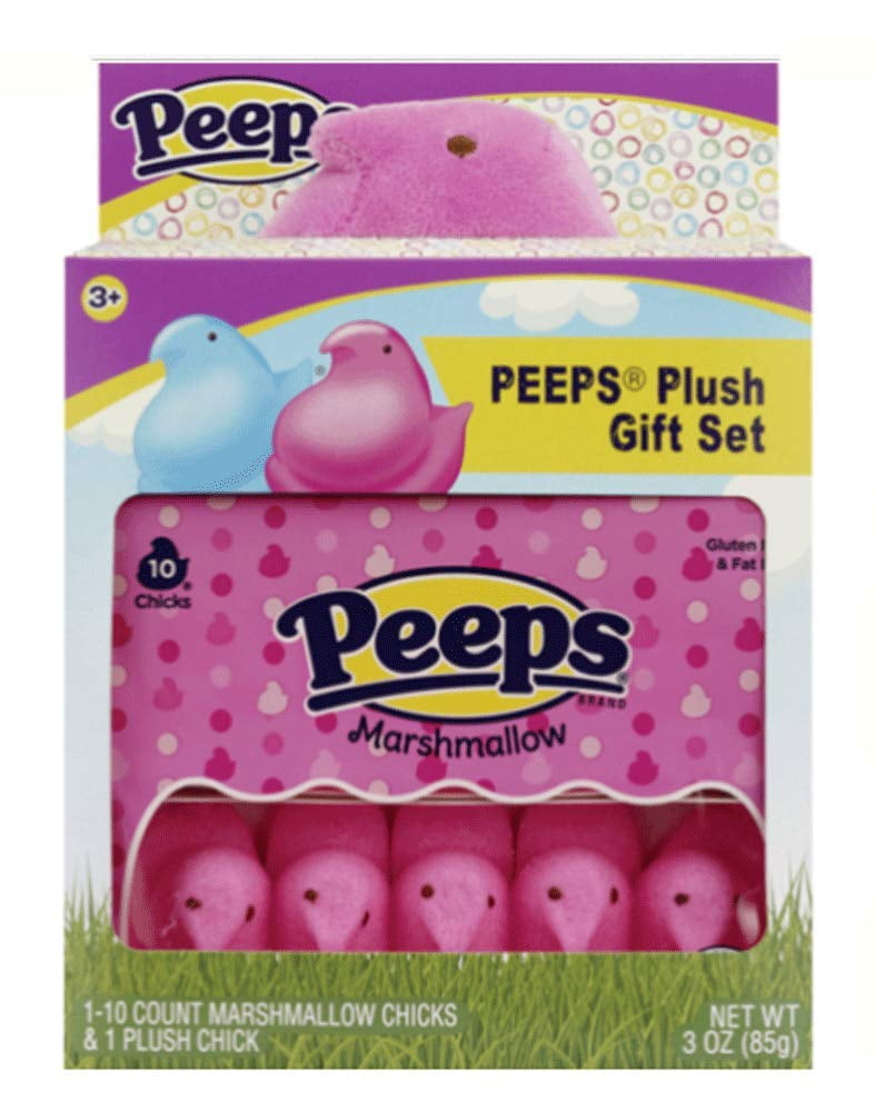 Frankford Candy Pink Marshmallow Peeps Chicks & Pink Peeps Chick Plush Easter Gift Set