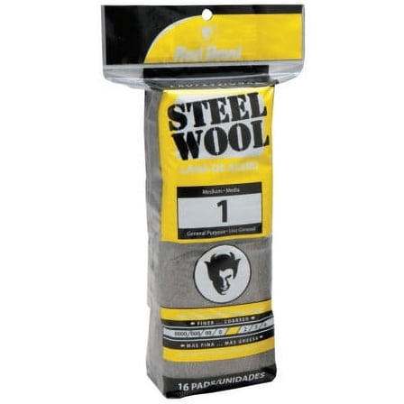 Red Devil 0314 Steel Wool #1 Medium, 16 Pack