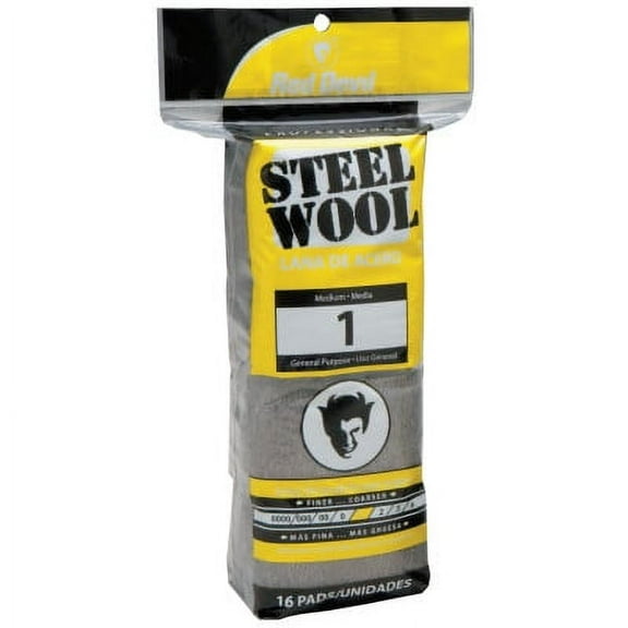 Red Devil 0314 Steel Wool #1 Medium, 16 Pack