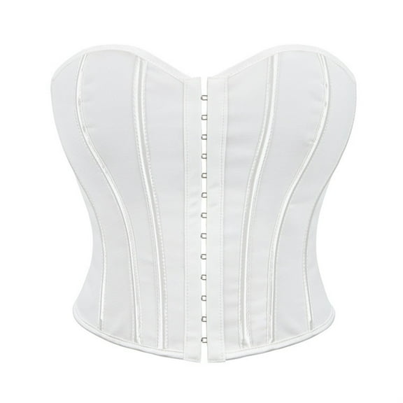 SRZYMJ Corset Top Bustier Renaissance Lace up Women Overbust Satin Plus Size