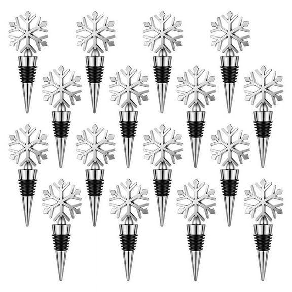 16 Pcs Snowflake Wine Bottle Stopper Reusable Wine Bottle Stopper Beverage Bottle Stoppers Bottle Stopper Inserts