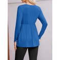 thumbnail image 2 of Weardear Maternity Tops Long Sleeve Pleated Waist Pregnancy Shirts V Neck Casual Pregnant Clothes Tunic Blouse for Women, 2 of 6