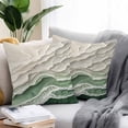 thumbnail image 2 of Abstract Green Outdoor Pillow Covers Pack of 2 Beige Ocean Wave Oil Painting Style Modern Waterproof Throw Pillow Covers Decorative Cushion Cases for Patio Garden Tent Balcony Couch 26x26 inch, 2 of 8