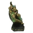 thumbnail image 5 of Vastu Hindu God Ganesha Wearing Peacock Train Seated On Peepal Leaf Figurine, 5 of 8