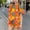 Orange, variant on ITSAME Girls Outfits 2-Piece, Floral Print Crewneck Tees and Shorts Summer Fashion Casual Clothes Set Brown Size 13-14