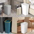thumbnail image 3 of Juego de 3 Botes de Basura para Baño con Tapa,Botes de Basura de Plástico,Bote de Basura Cocina,Cubo de Basura Impermeable, Contenedor de Basura pequeño de 10 Litros,para Baño,Cocina, Oficina,, 3 of 7