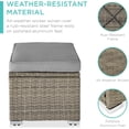 thumbnail image 4 of JJUN Set of 2 Wicker Ottomans, Multipurpose Outdoor Furniture for Patio, Backyard, Additional Seating, Footrest, Side Table w/Storage, Removable Cushions - Cement Gray/Taupe, 4 of 15