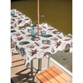 thumbnail image 2 of Square Outdoor Tablecloth with Umbrella Hole Vintage Coastal Outside Table Cloth Waterproof Patio Table Cover Shell Conch Ocean Underwater Zipper Tablecloths for Picnic Party Camping 54x54 Inch, 2 of 8