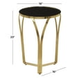 thumbnail image 3 of DecMode 16" x 23" Gold Metal Accent Table with Black Top, 1-Piece, 3 of 8