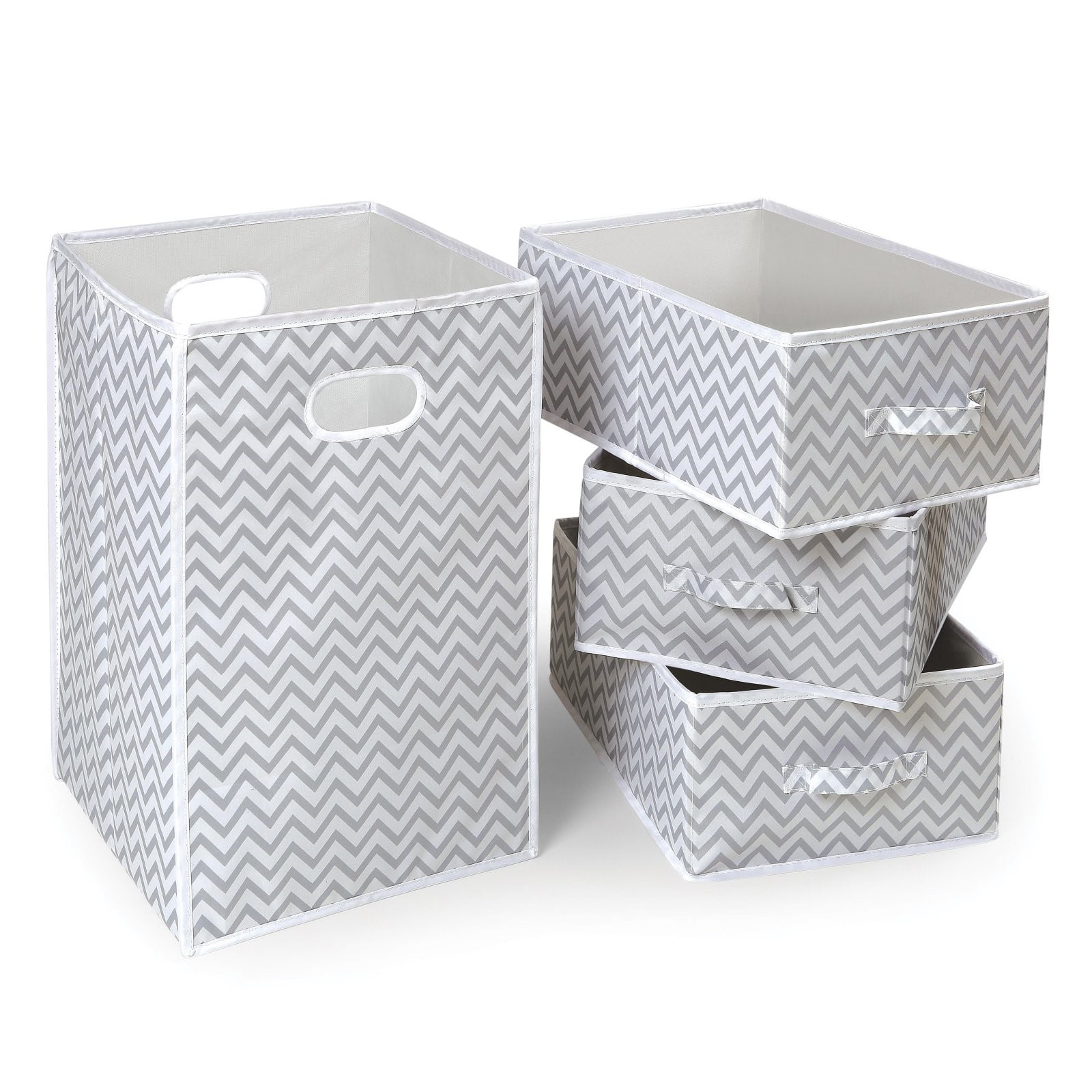 Badger Basket Folding Hamper with 3 Storage Baskets