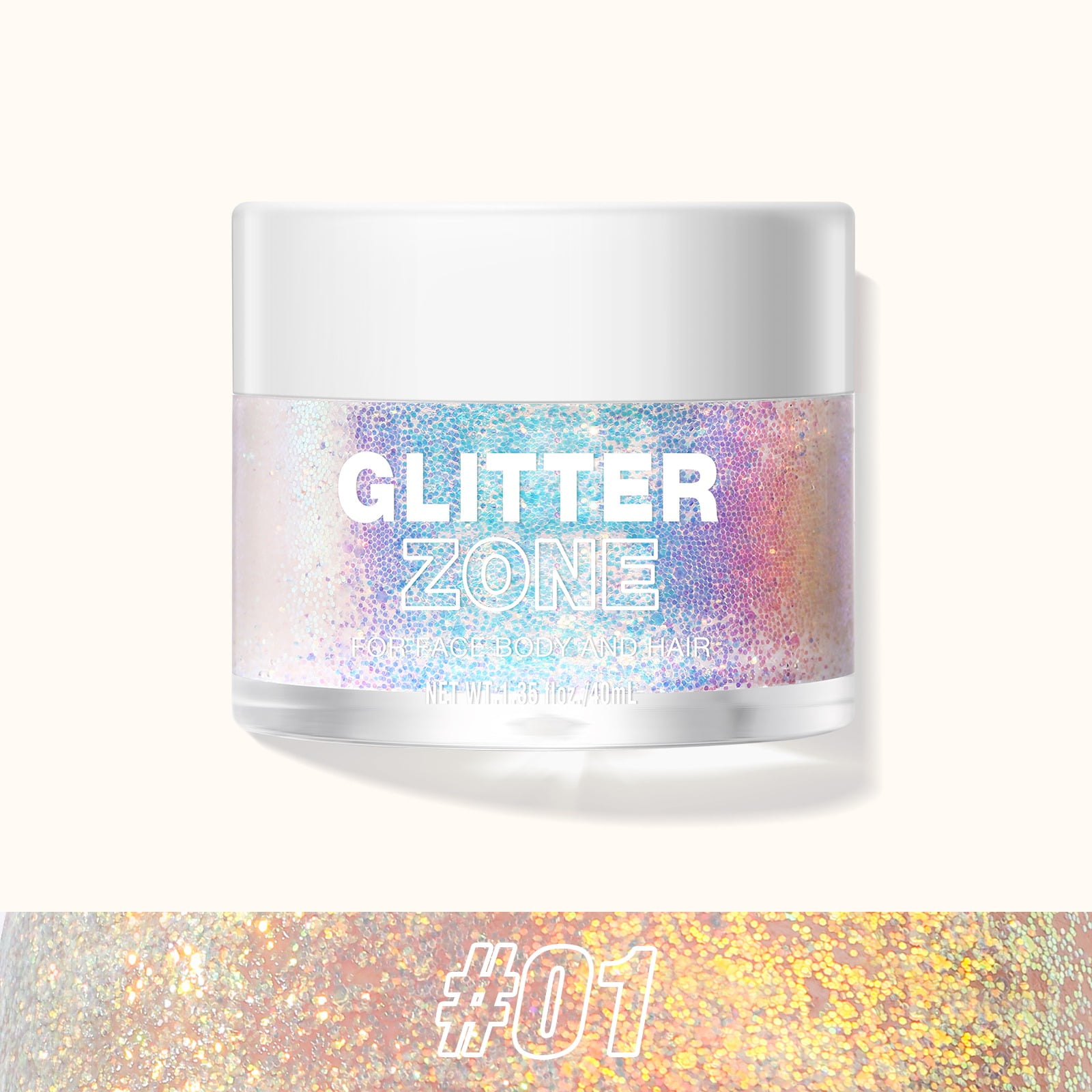 Shimmer Body Glitter Gel for Body, Face, Hair and Lip.Color Changing