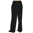 thumbnail image 3 of Nfurl Womens Casual Pants for Summer Cotton Linen Long Pants Plus Size Lounge Pant Drawstring Elastic Waisted Trousers Beach Vacation Pant, 3 of 7
