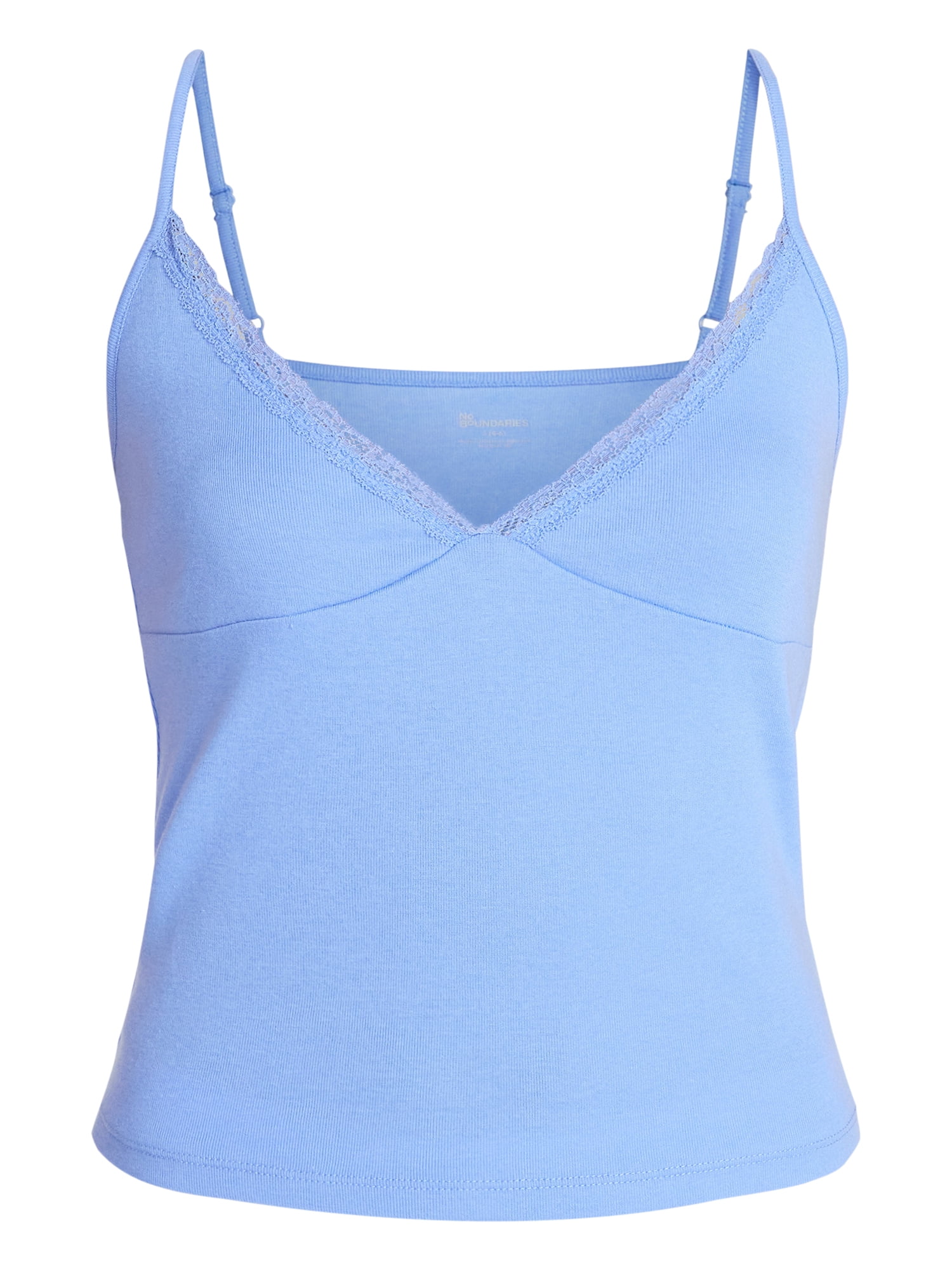 No Boundaries Lace Trim V-Neck Cami, Women’s XXS-XXL