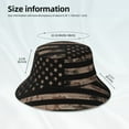 thumbnail image 6 of Kll American Flag With Desert Camouflage Bucket Hat For Women Men Packable Travel Beach Sun Hat Outdoor Rave Accessories Reflective Fisherman Cap, 6 of 9
