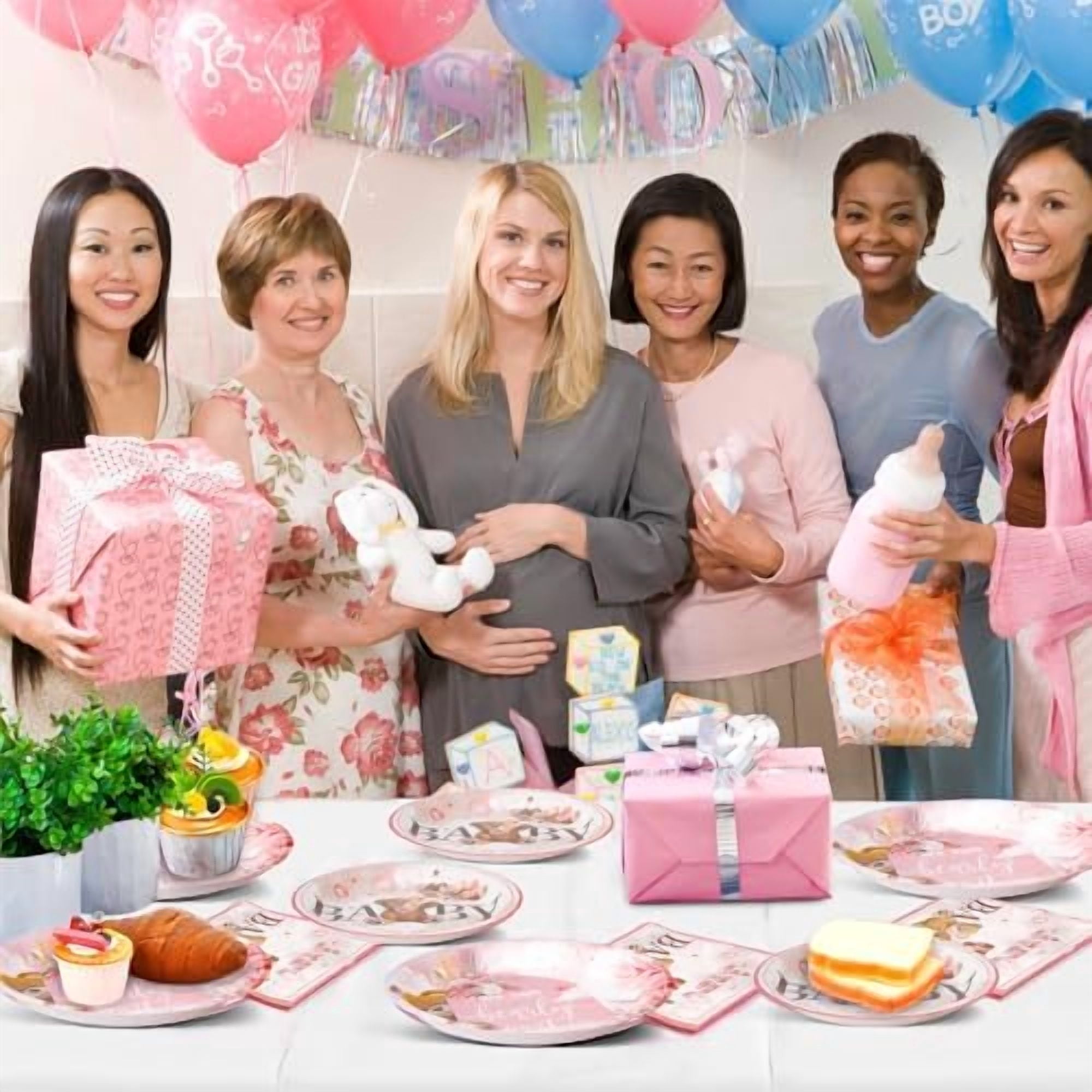 180PCS We Can Bearly Wait Baby Shower Decorations – Pink Bear Paper Plates and Napkins Set, Disposable Party Tableware Supplies for Girl Baby Shower$$Home Decor, Kitchen, & Other